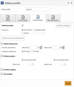 Editace profilu - vzhled podpisu v programu PDF Signer+