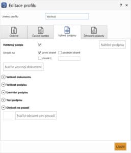 Editace profilu - vzhled podpisu v programu PDF Signer+