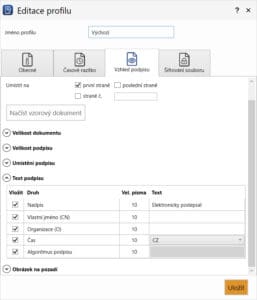 Editace profilu - vzhled podpisu v programu PDF Signer+