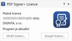 Vložení licence PDF Signer+