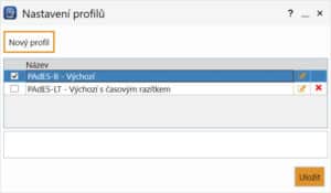 Nastavení profilů